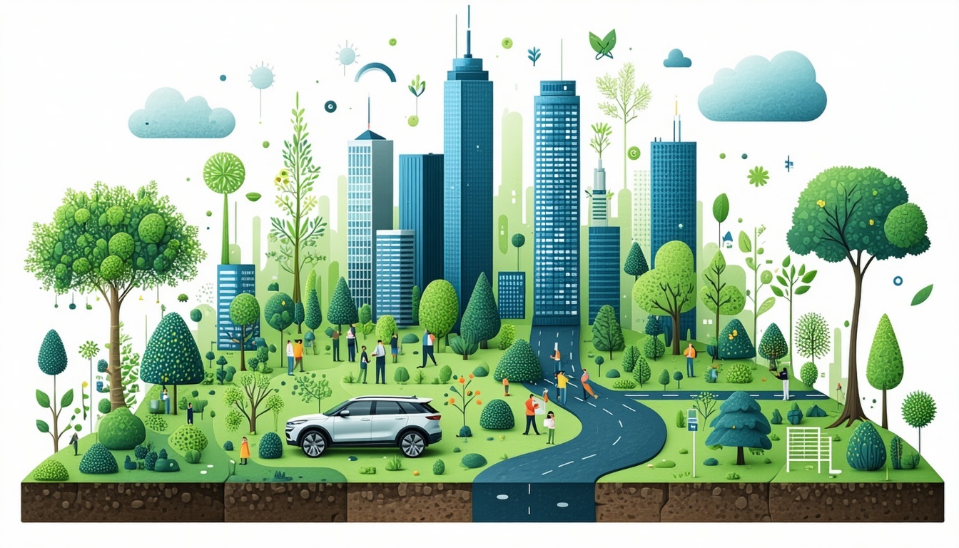 Modern insurance ecosystem illustration