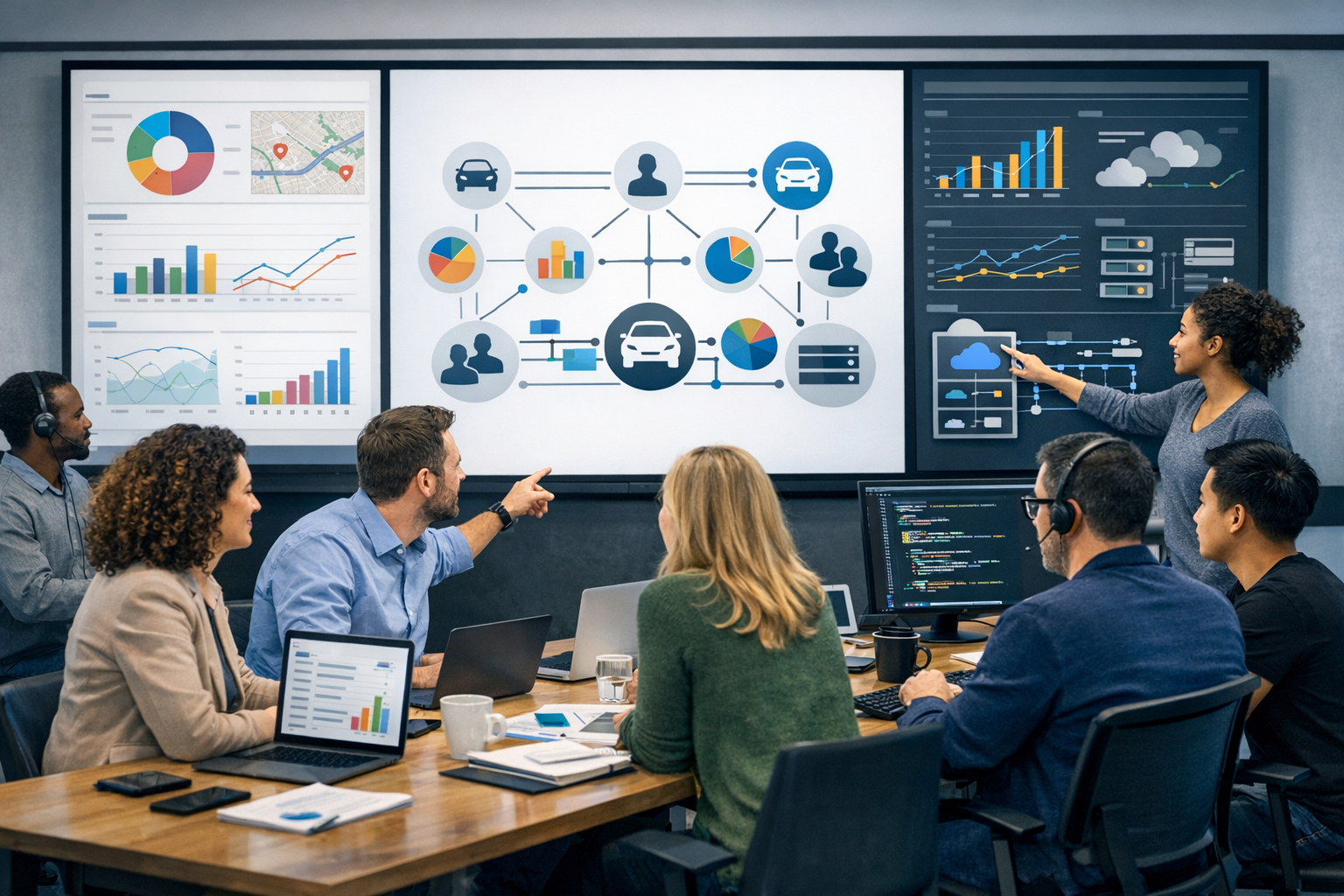Clean collaborative workspace showing unified FNOL data shared across claims, customer experience, and IT teams